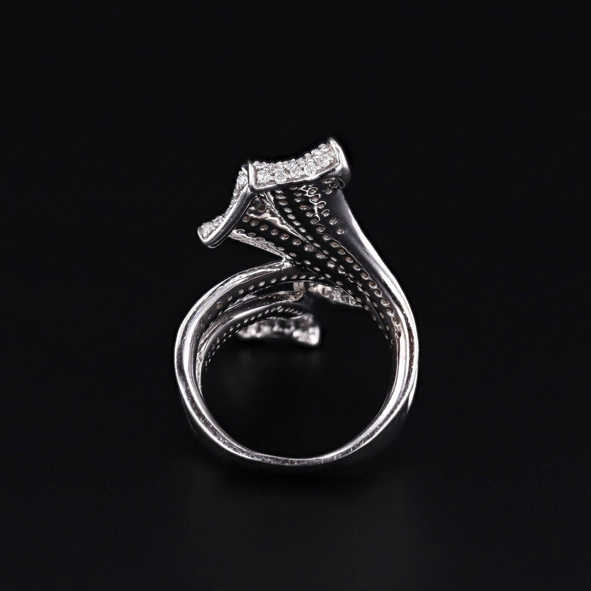 Modern Diamond Ring of 14k White Gold - Trademark Antiques