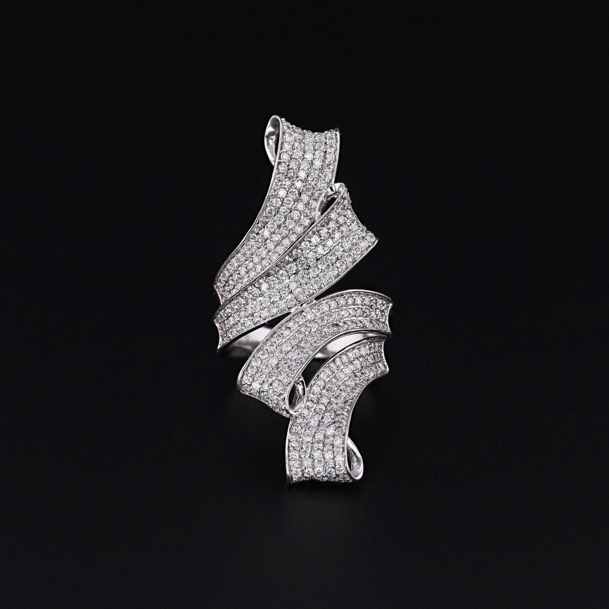 Modern Diamond Ring of 14k White Gold - Trademark Antiques