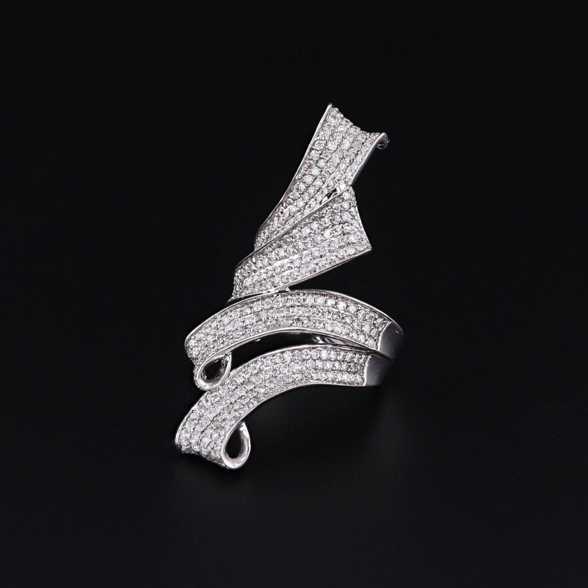 Modern Diamond Ring of 14k White Gold - Trademark Antiques