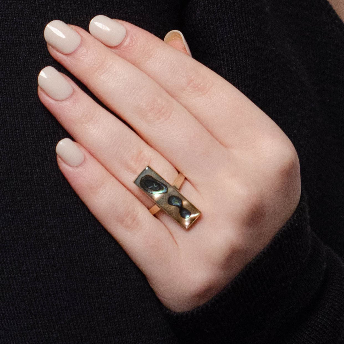 Mother of Pearl Ring of 14k Gold - Trademark Antiques