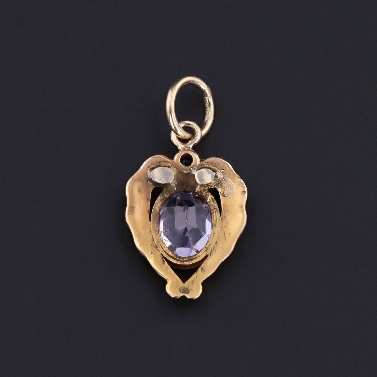 Natural Unheated Violet Sapphire Charm of 14k Gold - Trademark Antiques