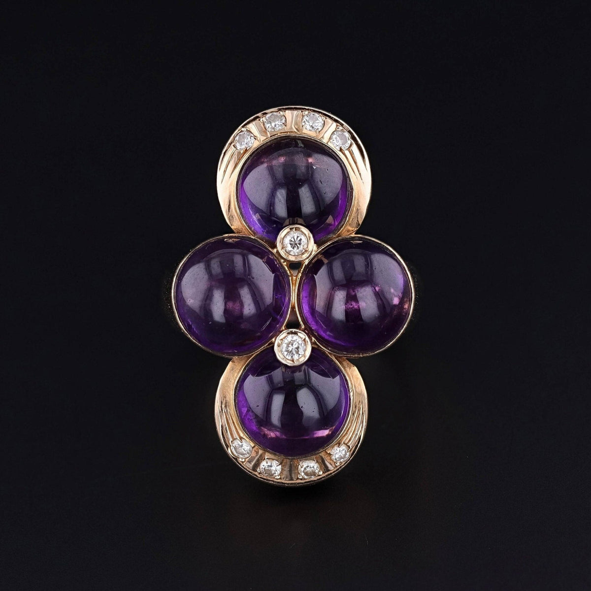 ON HOLD - Vintage Amethyst Bangle Bracelet of 14k Gold - Trademark Antiques