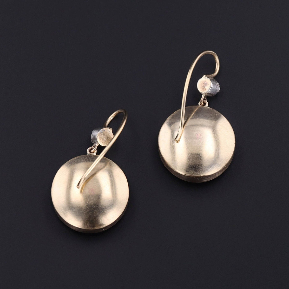 Onyx and Diamond Earrings of 14k Gold - Trademark Antiques