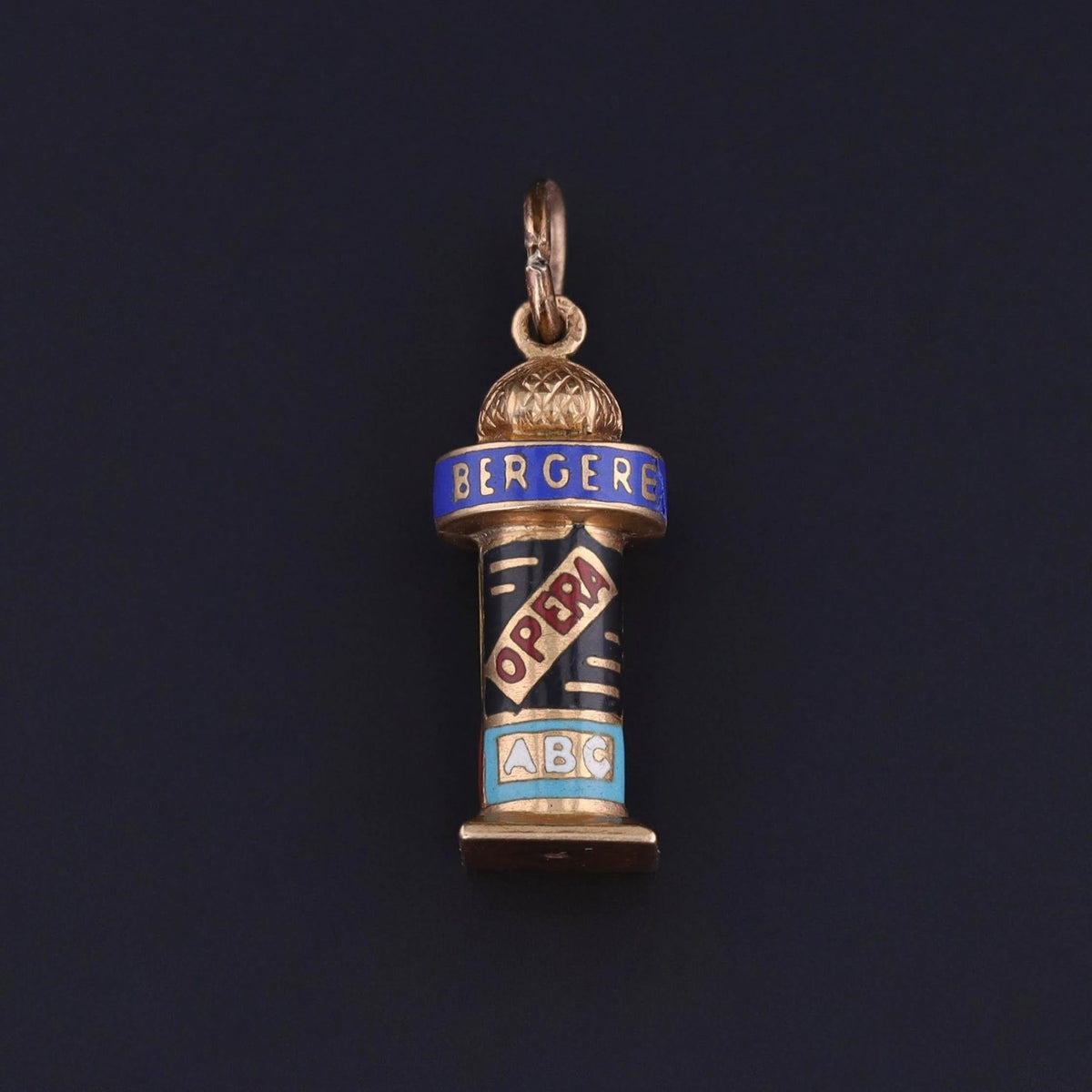 Parisian Morris Column Charm of 18k Gold - Trademark Antiques