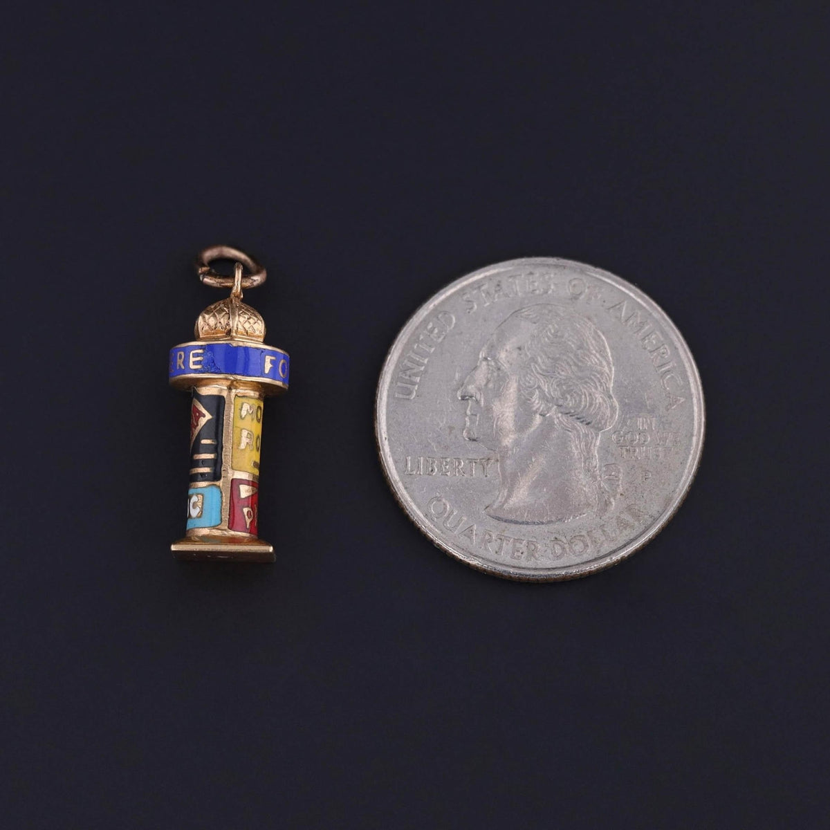 Parisian Morris Column Charm of 18k Gold - Trademark Antiques
