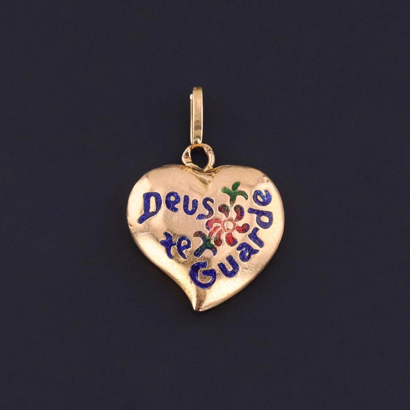 Portuguese 'May God Protect You' Charm of 19.2k Gold - Trademark Antiques