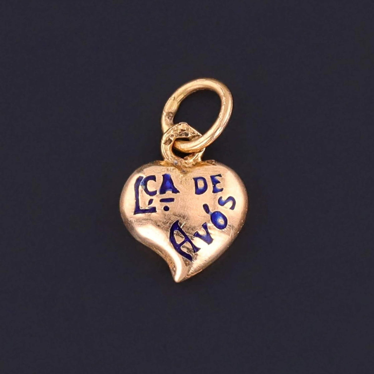 Portuguese Puffy Heart Charm From Grandparents - Trademark Antiques