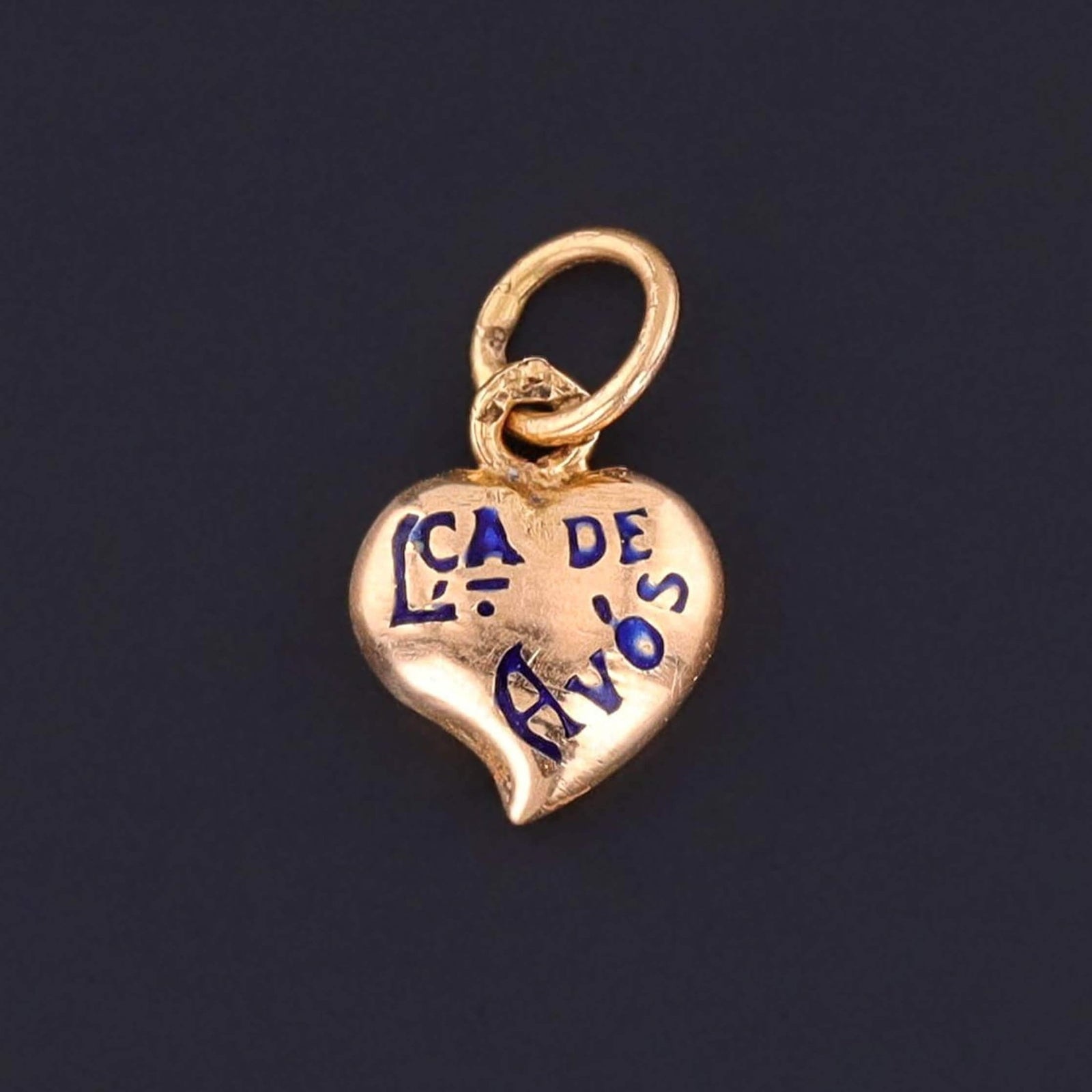 Portuguese Puffy Heart Charm From Grandparents - Trademark Antiques