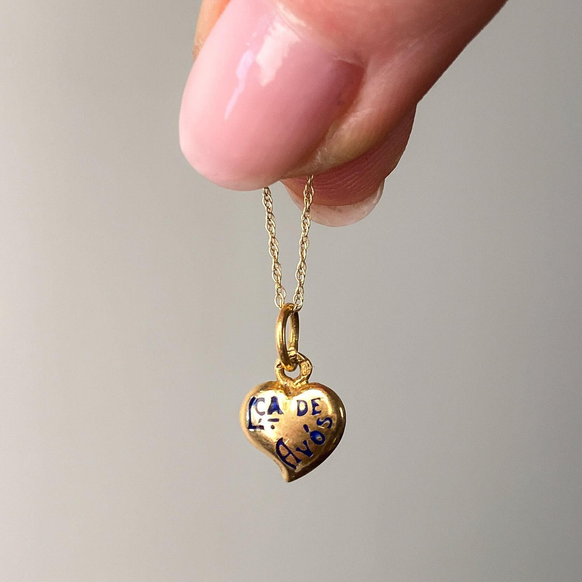 Portuguese Puffy Heart Charm From Grandparents - Trademark Antiques