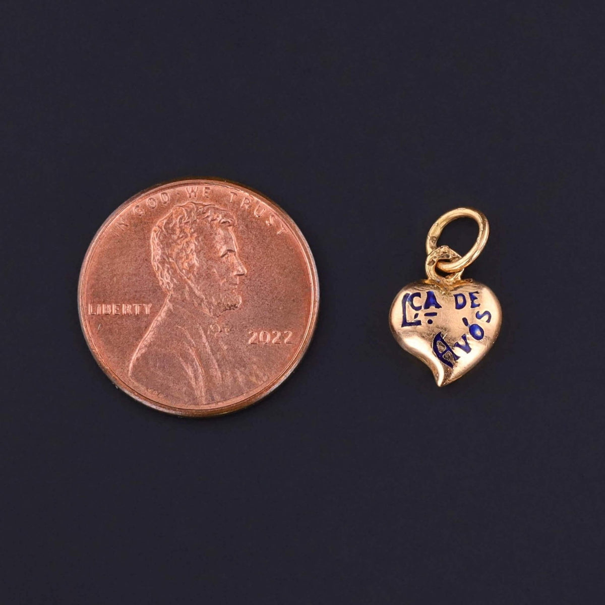 Portuguese Puffy Heart Charm From Grandparents - Trademark Antiques