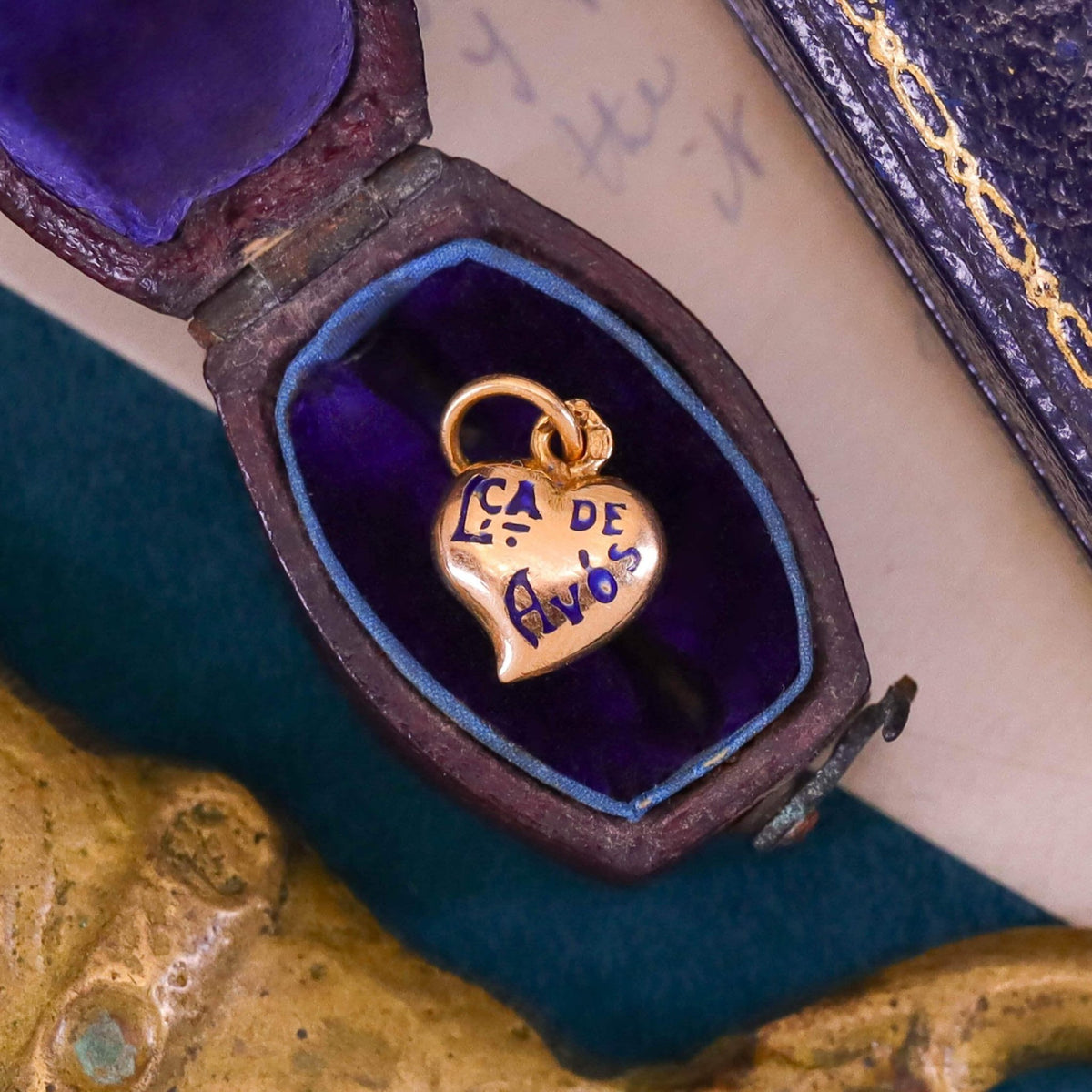 Portuguese Puffy Heart Charm From Grandparents - Trademark Antiques