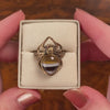 Banded Agate Spider Ring of 14k Gold