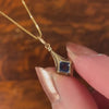 Antique Synthetic Sapphire Charm of 14k Gold