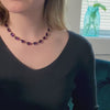 Antique Amethyst Paste Riviere Necklace of Sterling Silver