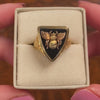 Vintage Onyx Bee Ring of 10k Gold