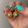 Antique Opal Earrings of 14k Gold