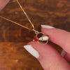 Vintage Enamel Mouse Charm of 14k Gold