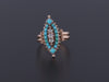 Antique Turquoise and Diamond Ring of 14k Gold
