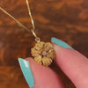 Antique Flower Diamond Charm of 14k Gold
