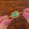 Antique Turquoise Snake Brooch of 14k Gold