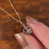 Antique Enamel and Diamond Crown Charm of 18k Gold