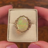 Antique Opal & Diamond Ring of 14k Gold