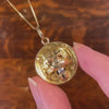 Antique Diamond Lion Locket of 10k Gold