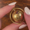 Vintage Spinning Globe Pendant of 18k Gold