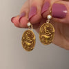 Antique Lion Earrings of 14k Gold