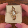 Antique Pearl and Diamond Ring of 10k Gold
