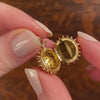 Antique Garnet Chestnut Locket of 14k Gold