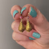 Antique Ruby Conversion Earrings of 14k Gold