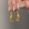 Antique Diamond Hand Earrings of 14k and 18k Gold