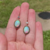 Antique Opal and Diamond Conversion Earrings of 14k Gold