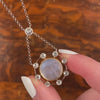 Antique Carved Moonstone & Diamond Man in the Moon Necklace