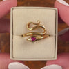 Vintage Ruby Snake Ring of 18k Gold