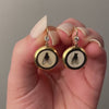 Antique Pietra Dura Fly Conversion Earrings of 14k Gold