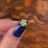 Antique Forget-me-not Lace Pin of 10k Gold
