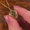 Antique Heart Compass Charm of 12k Gold