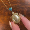 Antique Turtle Conversion Necklace With Black Opal