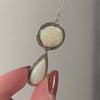 Vintage Opal Necklace of 14k White Gold