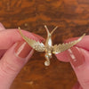 Vintage Swallow Brooch of 14k Gold