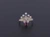 Antique Belle Epoque Ruby & Pearl Ring of 18k Gold and Platinum