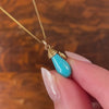 Antique Turquoise Snake Conversion Charm of 14k Gold