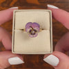 Antique Enamel Pansy Conversion Ring of 14k Gold