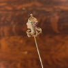 Antique French Enamel Woman Stickpin of 18k Gold