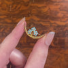 Antique Enamel Honeymoon Pin of 14k Gold
