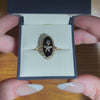 Antique Onyx Flower Ring of 10k gold
