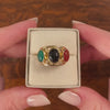 Vintage Gemstone Scarab Ring of 14k Gold
