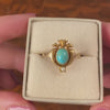 Turquoise Egyptian Revival Ring of 14k Gold